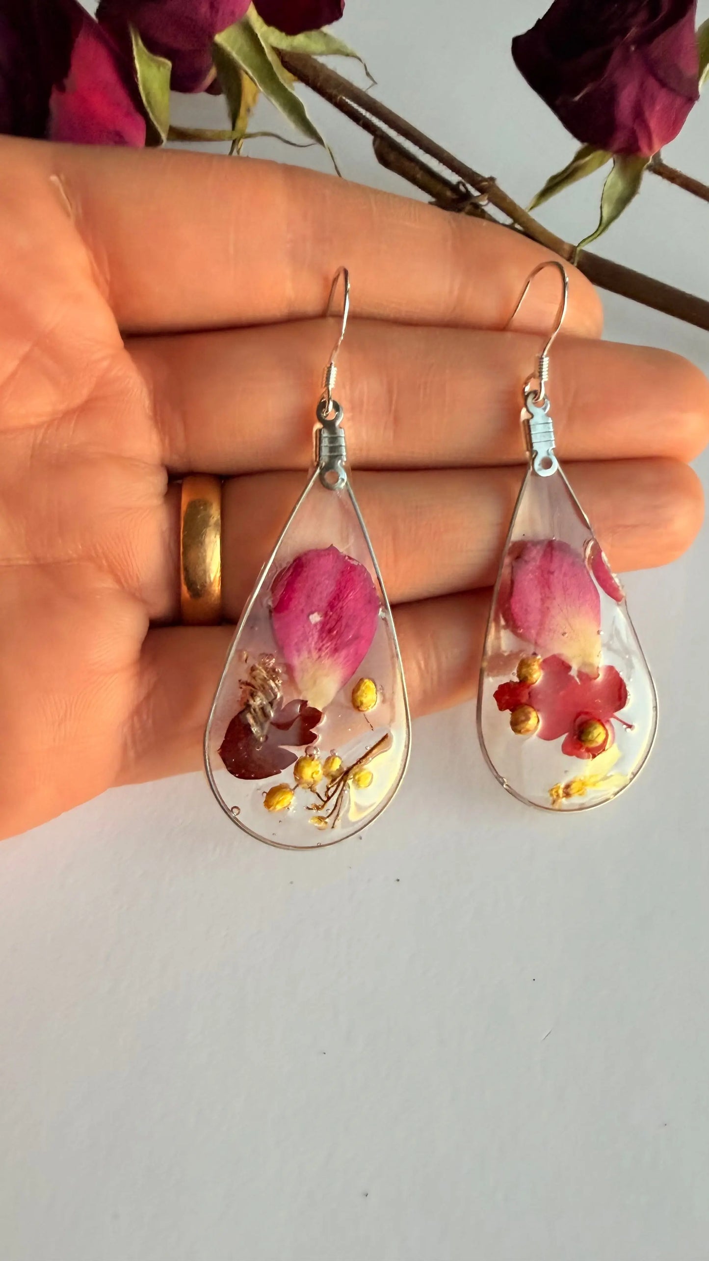 Rose Sterling silver post hypoallergenic MONICAZCOLLECTION LLC