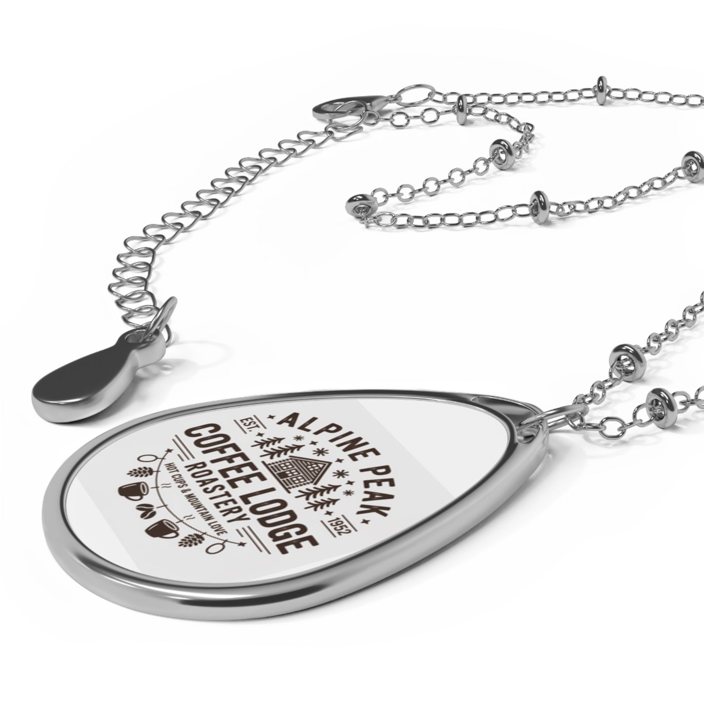 Alpine Peak Oval Necklace - Rustic Charm Jewelry, Personalized Gift for Coffee Lovers, Nature Inspired Accessory, Everyday Wear, [...]