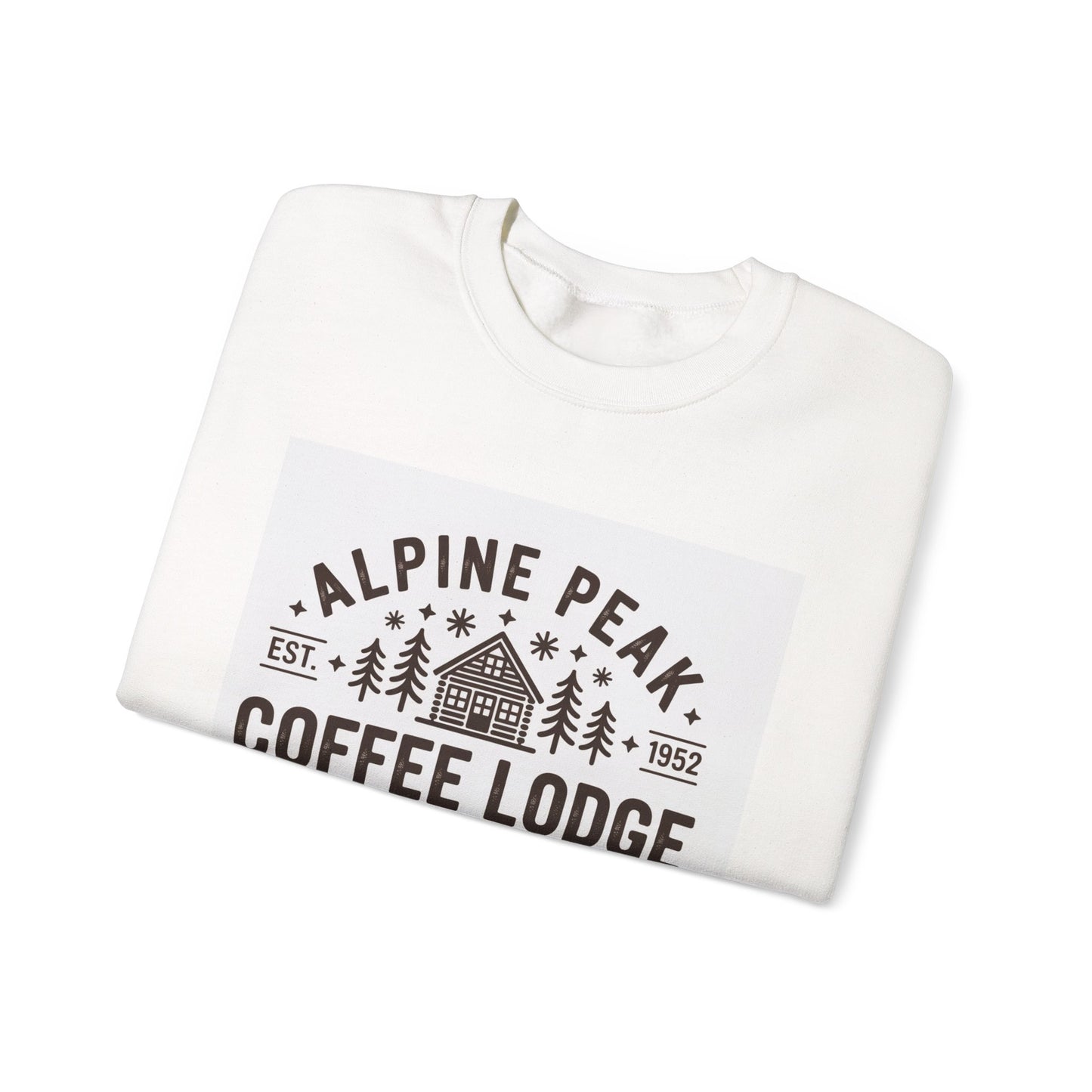 Alpine Lodge Coffee Sweatshirt, Unisex Heavy Blend, Cozy Gift, Autumn Apparel, Winter Fashion, Coffee Lover's Gift