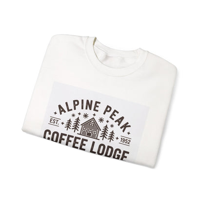 Alpine Lodge Coffee Sweatshirt, Unisex Heavy Blend, Cozy Gift, Autumn Apparel, Winter Fashion, Coffee Lover's Gift