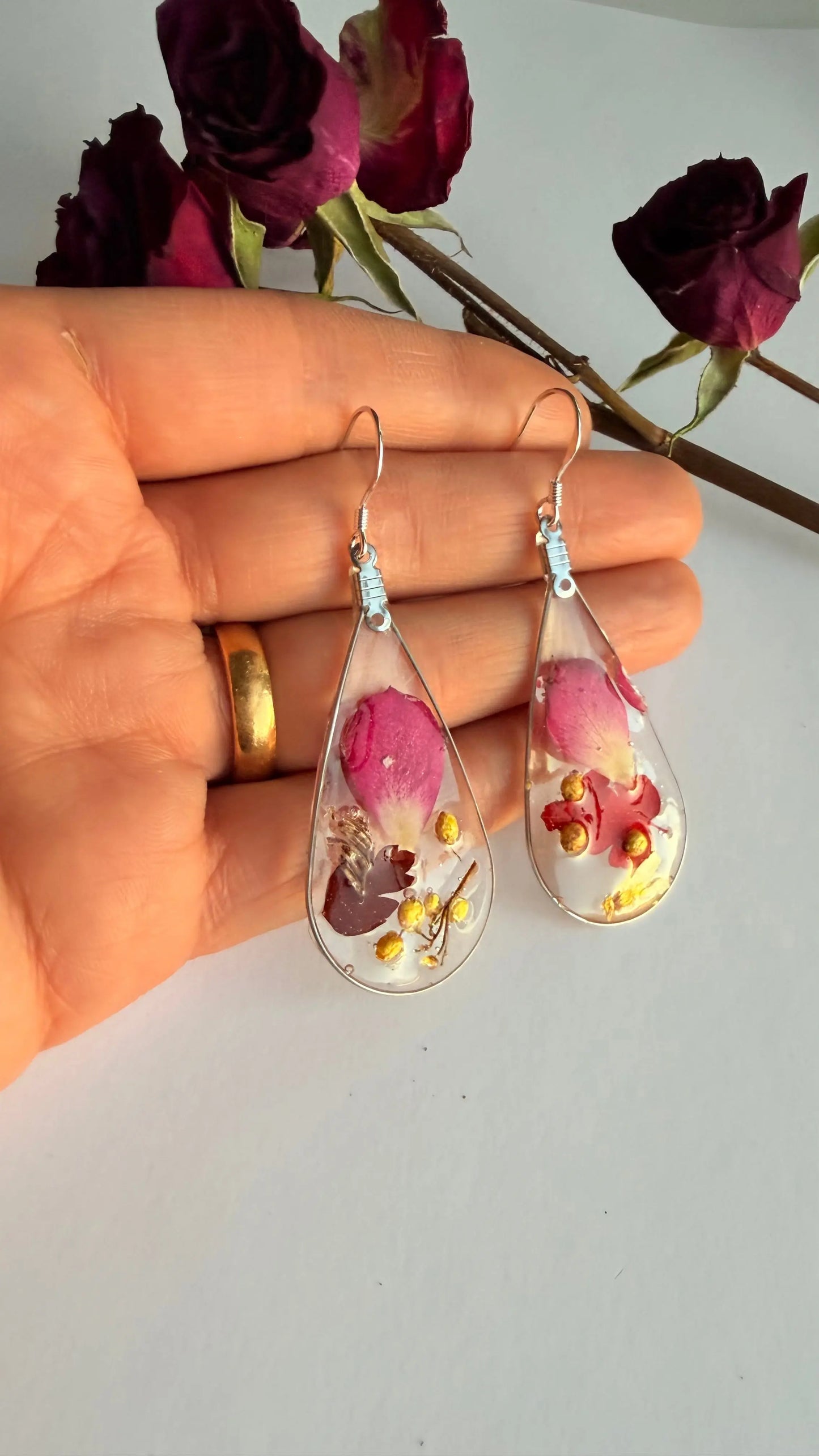 Rose Sterling silver post hypoallergenic MONICAZCOLLECTION LLC