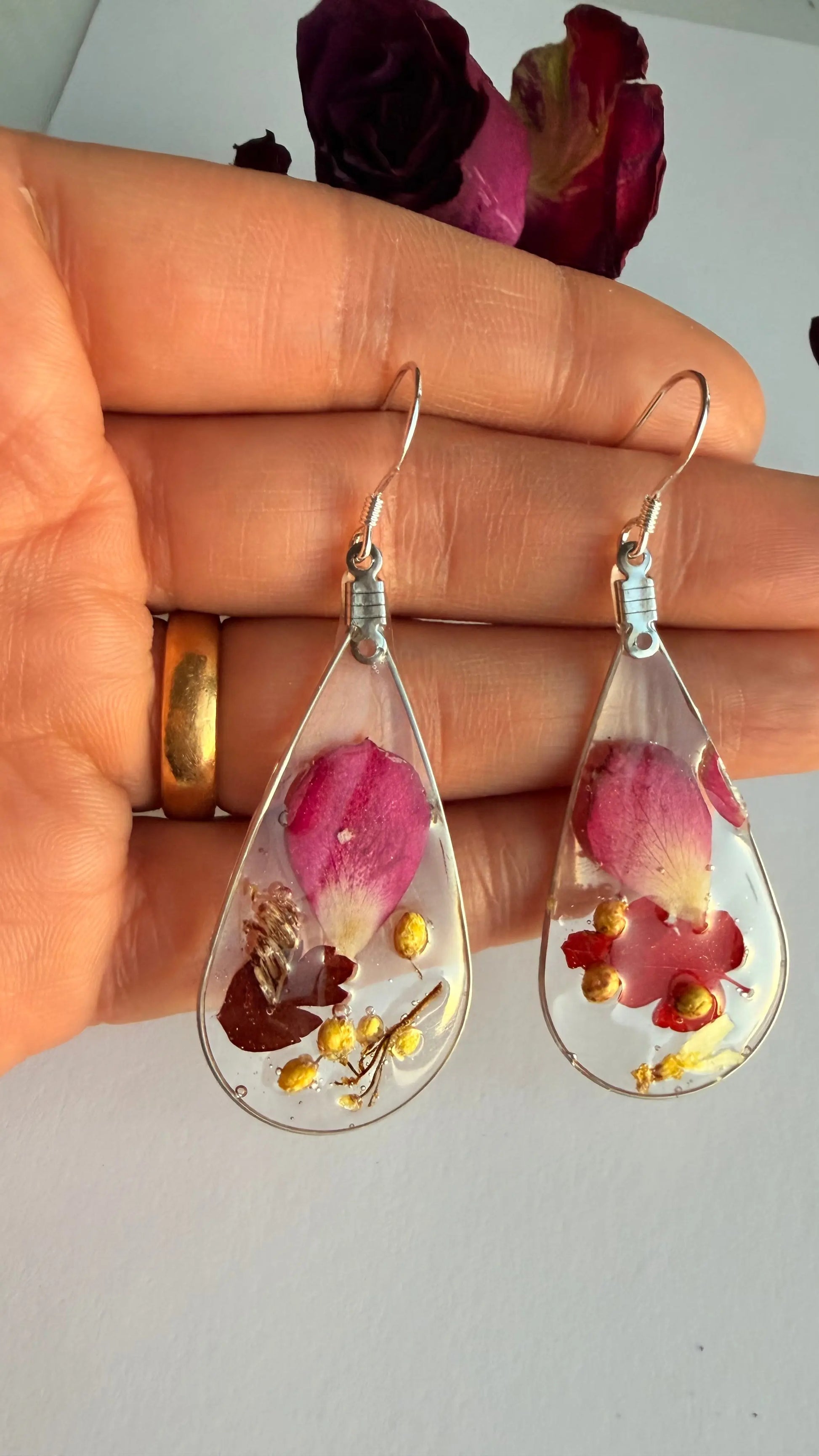 Rose Sterling silver post hypoallergenic MONICAZCOLLECTION LLC