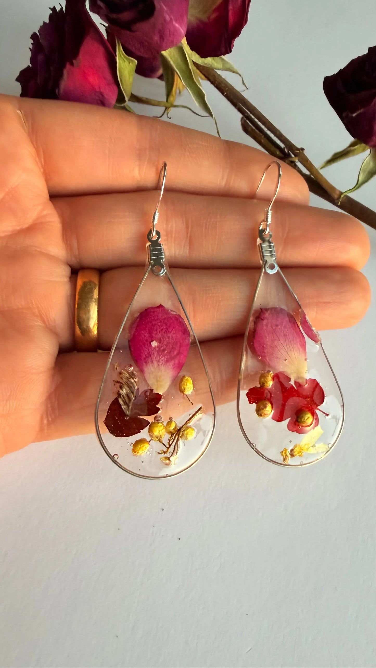 Rose Sterling silver post hypoallergenic MONICAZCOLLECTION LLC