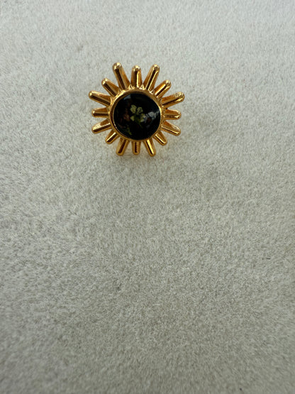 Ash 18k gold plated studs with real flower